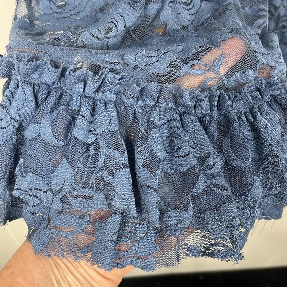 American Rag Cie Womens Dress S Navy Blue Lace Overlay Slip Liner Sleeveless EUC - Picture 5 of 12